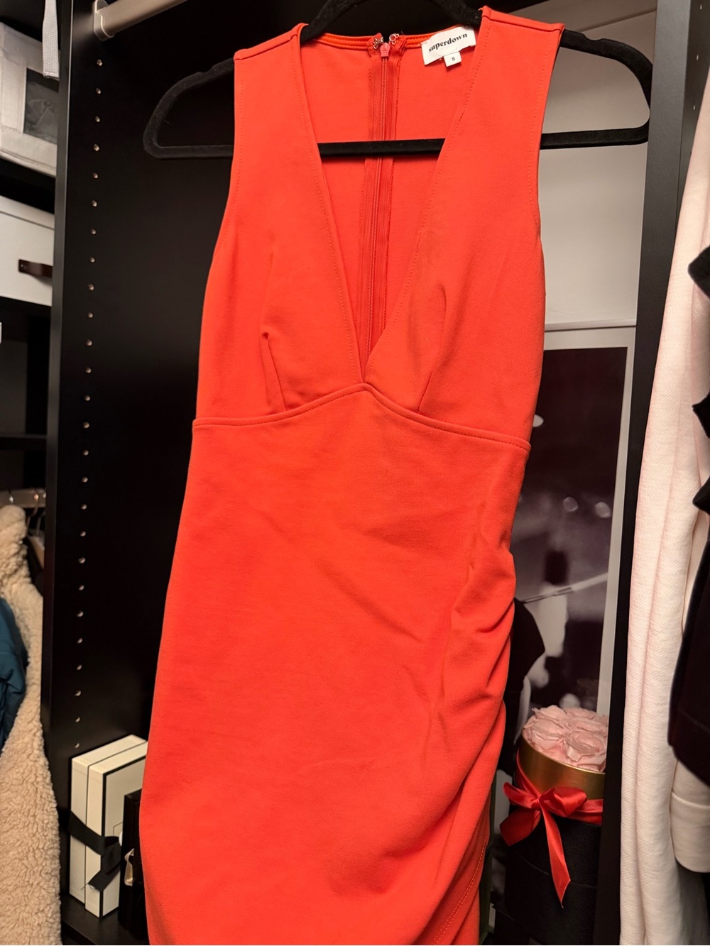 superdown Bright Red V-Neck Mini Dress